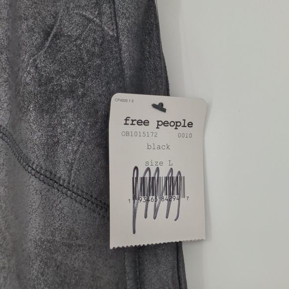 Free People Women's Midnight Vegan Suede Skinny Pants Size Large Pull On Legging - Picture 4 of 15